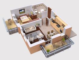 House Plan Modern 3D screenshot 2