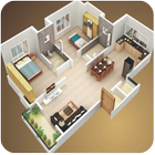 3D house plan designs icon