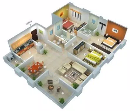 Plantas de Casas  Projeto de Casa em 3D - Planner 5D