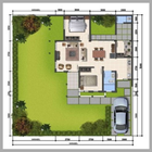 House Plan Drawing Simple-icoon
