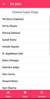 IPL 2021 Schedule and Team Player data imagem de tela 2