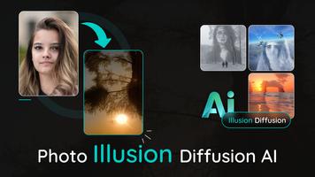 Photo Illusion Diffusion AI Affiche