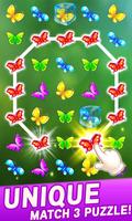 Match 3 Butterfly Puzzle Affiche