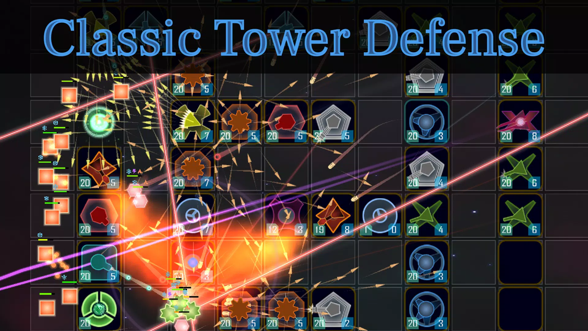 Screenshot of a classic Tower Defense game. Game shown: Tower Defense