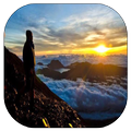 Sunset view on the mountain
