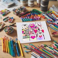 ระบายสีแมว Doodle ภาพหน้าจอ 3