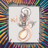 ドラゴンのぬり絵 スクリーンショット 1