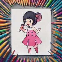 Pekerjaan Mewarnai Chibi penulis hantaran