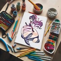 美しい人魚の塗り絵 スクリーンショット 2