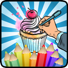 Zoete cupcake kleurstof-icoon