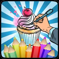 Zoete cupcake kleurstof-poster