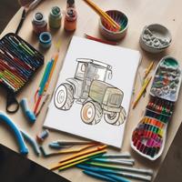 Poster Colorare trattore