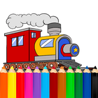 Train à colorier icône
