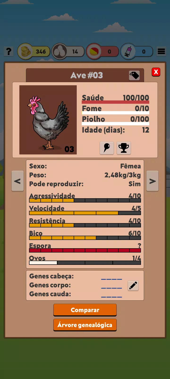 Jogo de Galo e Galinha também