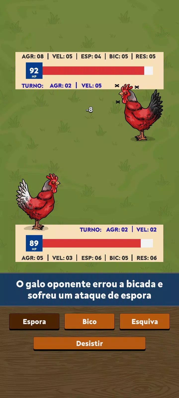 Jogo de Galo e Galinha também