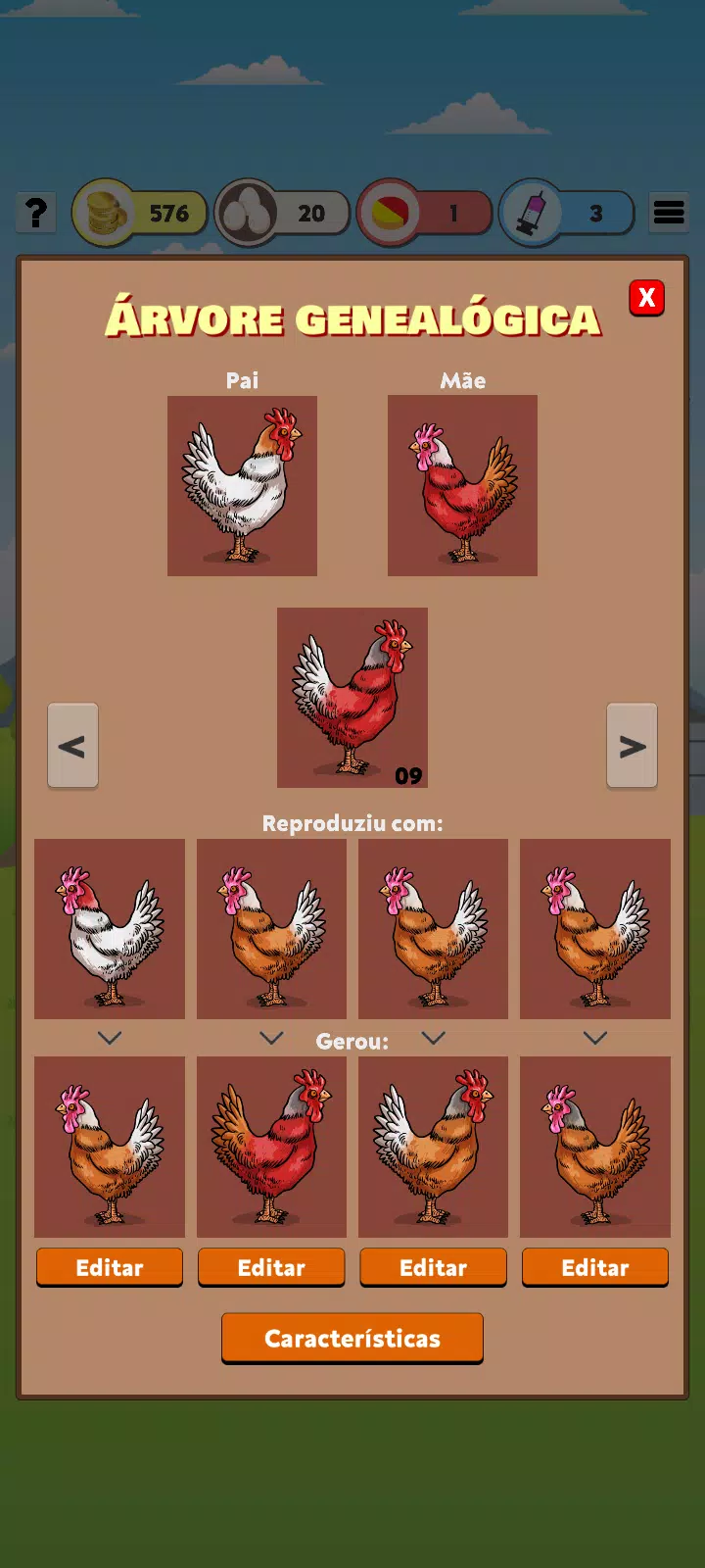 Jogo de Galo e Galinha também