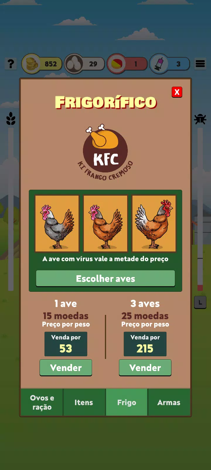 Jogo de Galo e Galinha também