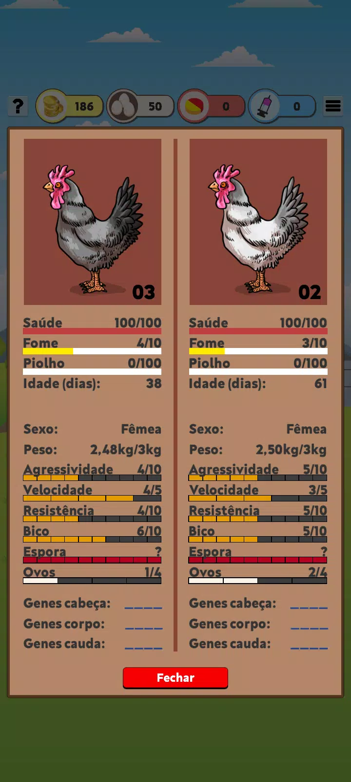 Jogo de Galo e Galinha também