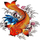 Design de tatouage japonais icône