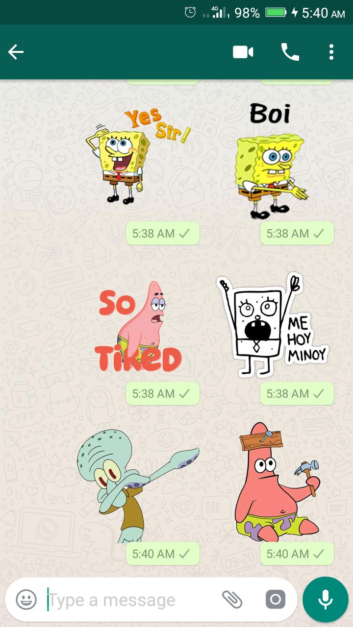 Sponge Cartoon Meme Stickers Wastickerapps For Android Apk
