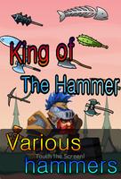 Penguin flying with a hammer poster