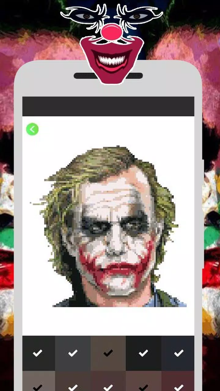 Minecraft Pixel Art Templates: The Joker