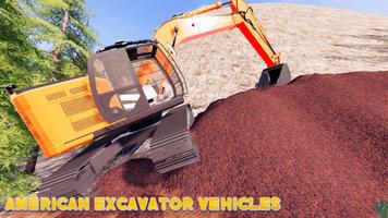 Car America Vehicles Excavator پوسٹر