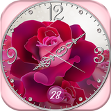 Rose Horloge Analogique En Direct icône