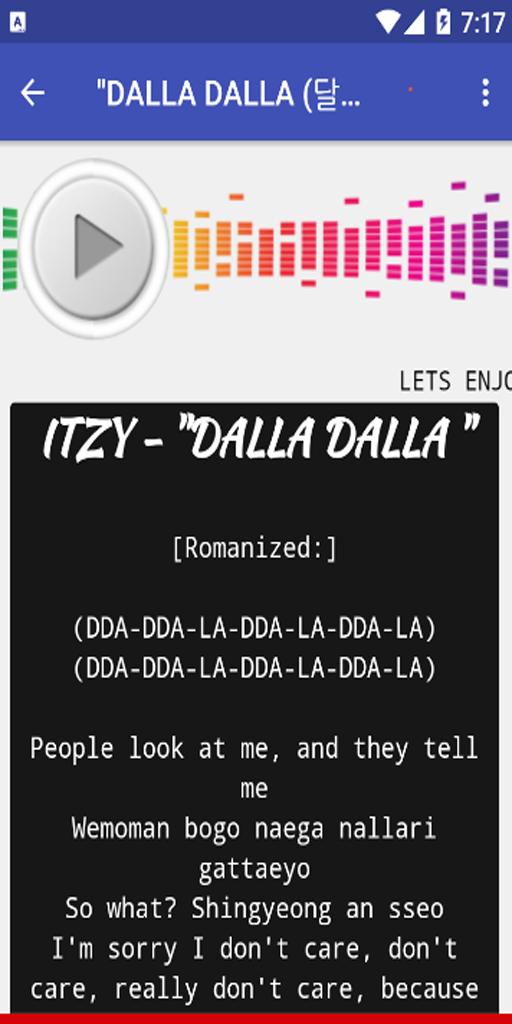 Itzy Offline Song Lyrics Kpop For Android Apk Download - itzy dalla dalla roblox id