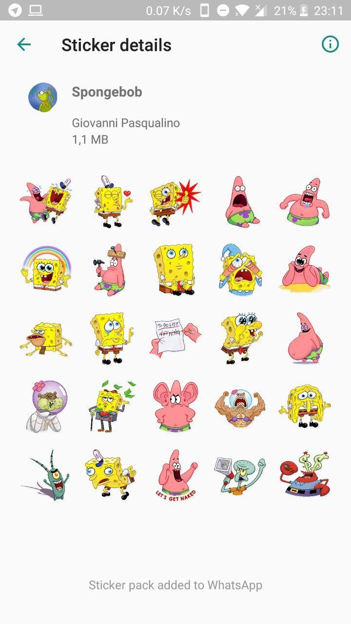 10+ Ide Stiker Wa Kartun Spongebob