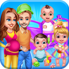 Mommy Daddy & Newborn Triplets Grown Up Nursery icono