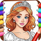 Livre de coloriage princesse icône