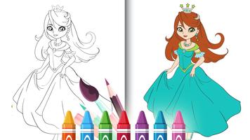 Livre de coloriage princesse Affiche