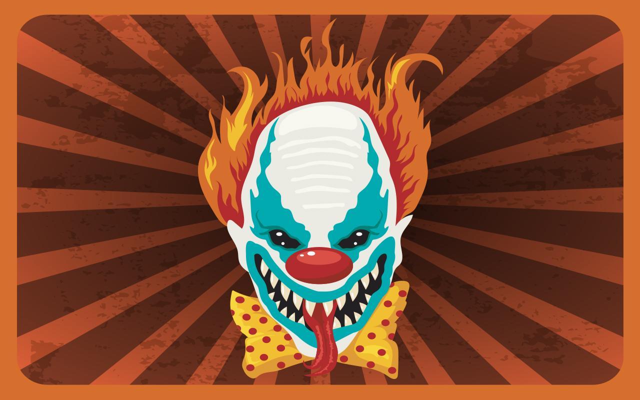 The description of Killer Clown Halloween Live Wallpaper App.