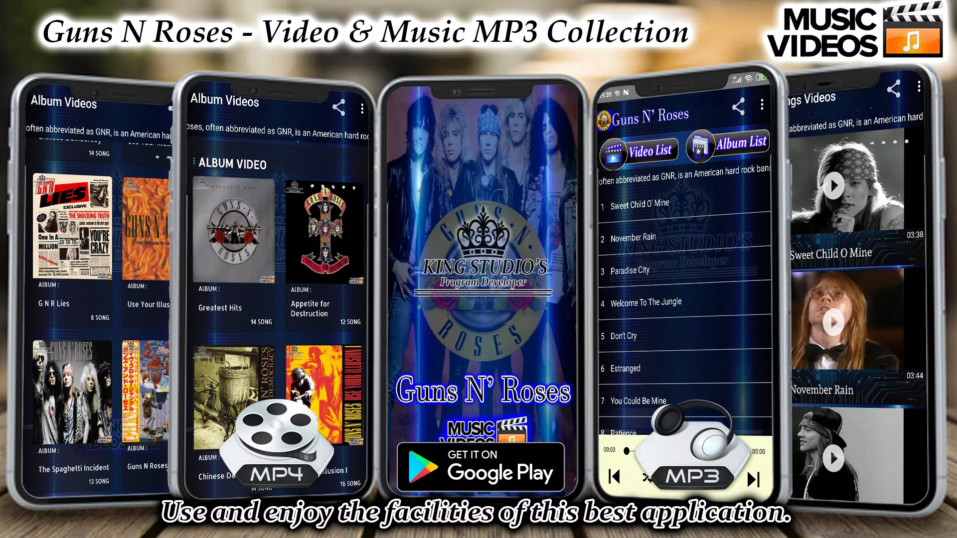 GUNS N ROSES -Offline MP3 & Video Album Collection APK for Android Download