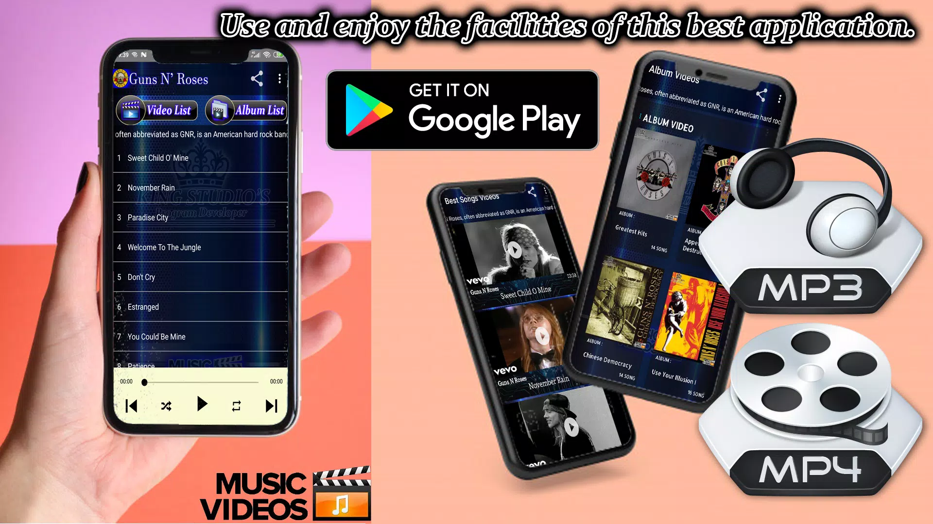 GUNS N ROSES -Offline MP3 & Video Album Collection APK for Android Download