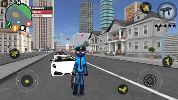 Police Stickman Rope Hero постер