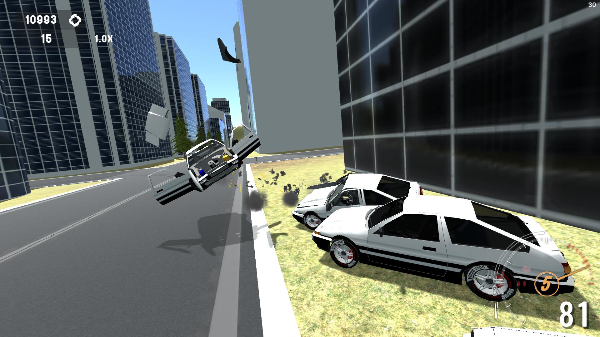 Игры с физикой разрушения машин. Drift crash.