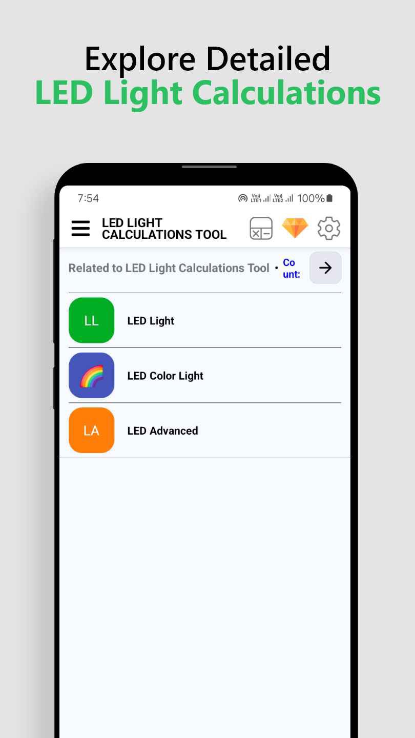 LED Light Calculations Tool APK 1.0422 pour Android Gratuit télécharger
