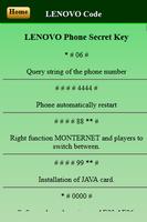 برنامه‌نما Mobiles Secret Codes of LENOVO عکس از صفحه