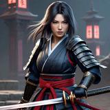 samurai girl assassin luchando icono