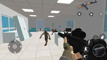 殭屍戰場：射擊遊戲像素FPS 3D 截圖 2