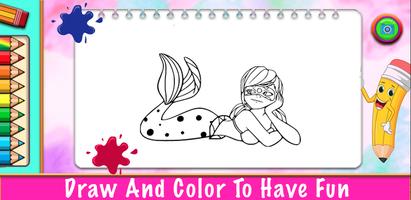LadyBug Coloring princess Game پوسٹر