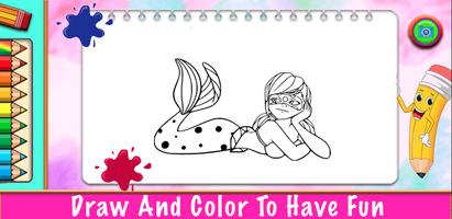 LadyBug Coloring princess Game poster