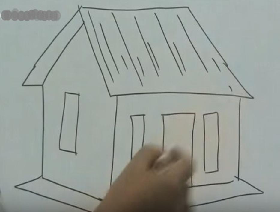Как нарисовать домик не отрывая ручки