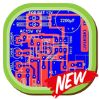 Schéma de circuit imprimé icône