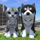 Leuke katten- en puppywereld-icoon