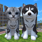 Cute Cat And Puppy World أيقونة