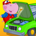 Hippo Autowerkstatt Tankstelle Zeichen