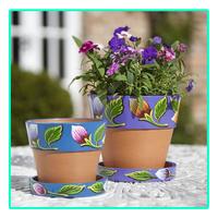 Painted Flower Pot Designs โปสเตอร์